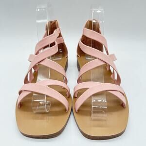 Journee Collection Sandal Womens 6 Pink Strappy Lanza Square Toe Sandal‎ NEW